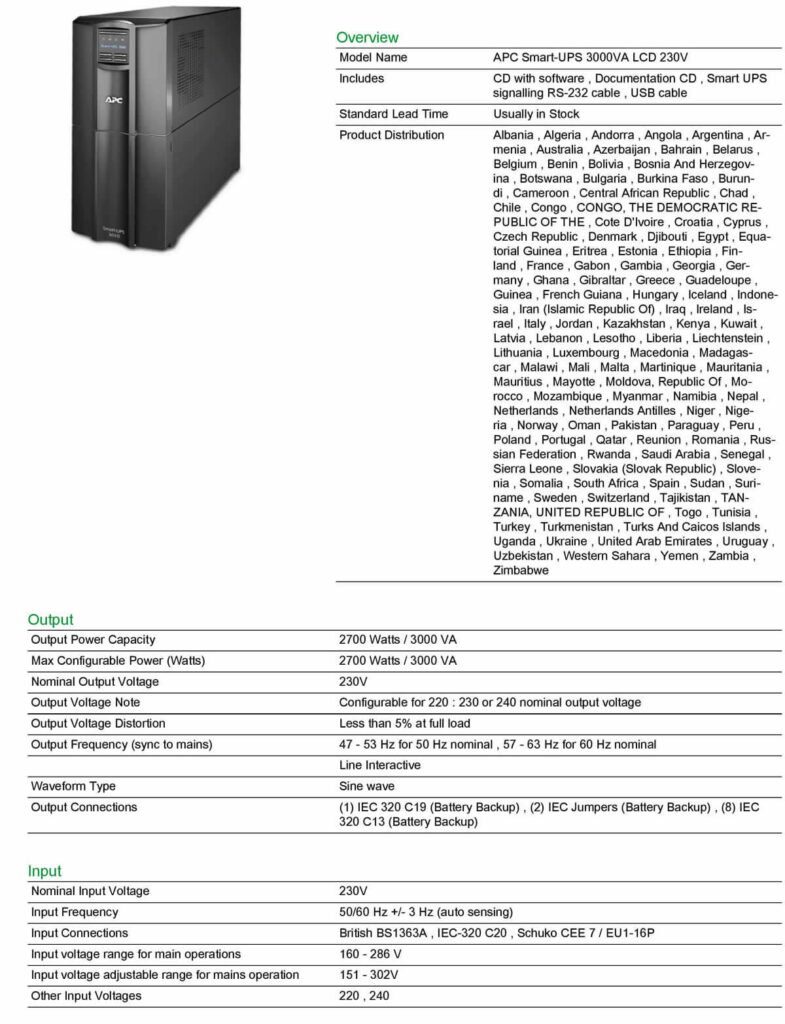 APC SMART-UPS 3000VA 230V SMT3000I - SafeTrolley