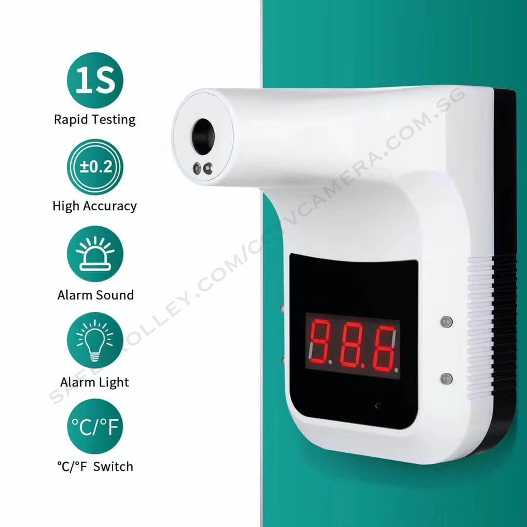 Touchless Infrared Forehead Thermometer, Wall or Tripod Mount